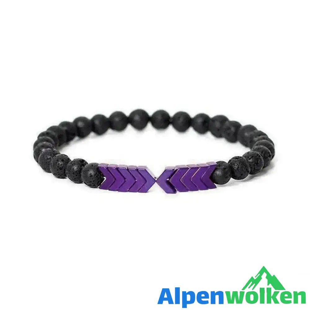 Alpenwolken - Mode Yoga Energie Naturstein Pfeilarmband lila