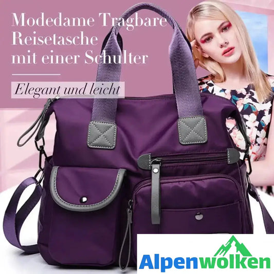 Alpenwolken - Modedame Tragbare Reisetasche mit einer Schulter Lila