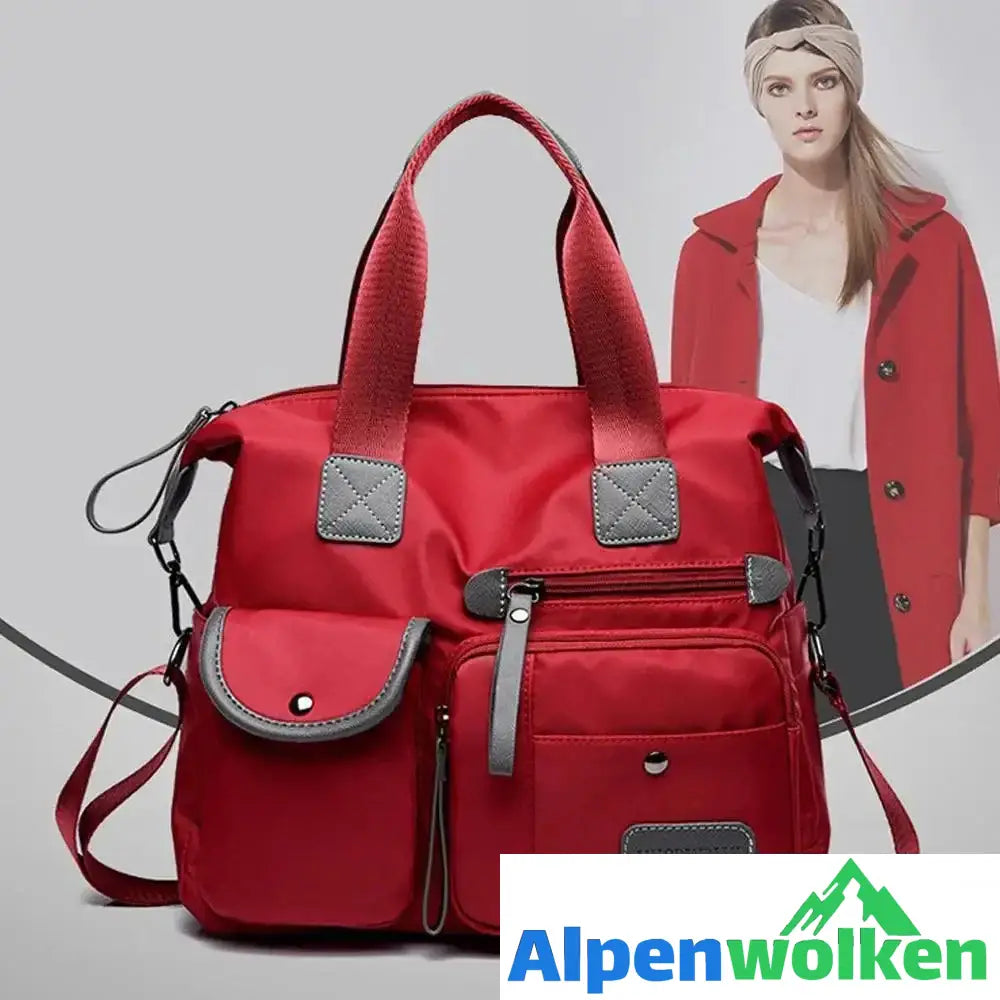 Alpenwolken - Modedame Tragbare Reisetasche mit einer Schulter Rot