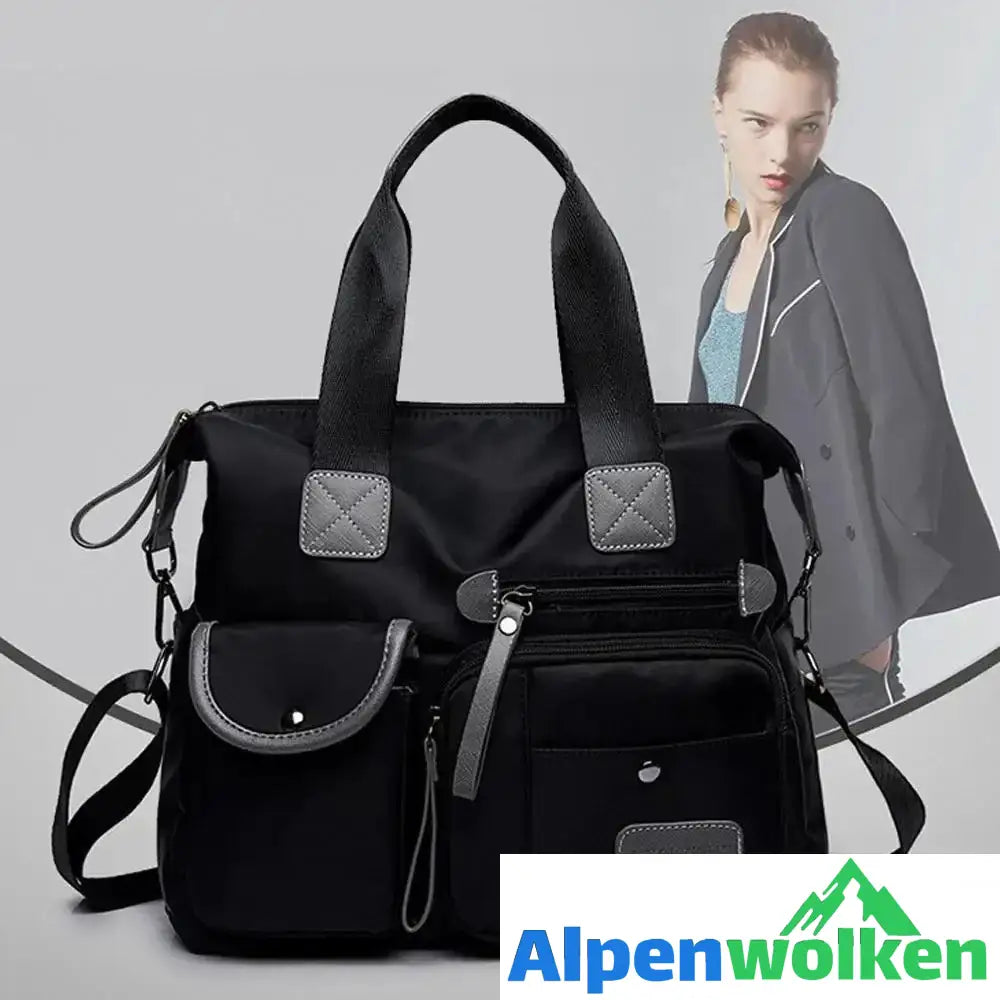 Alpenwolken - Modedame Tragbare Reisetasche mit einer Schulter Schwarz