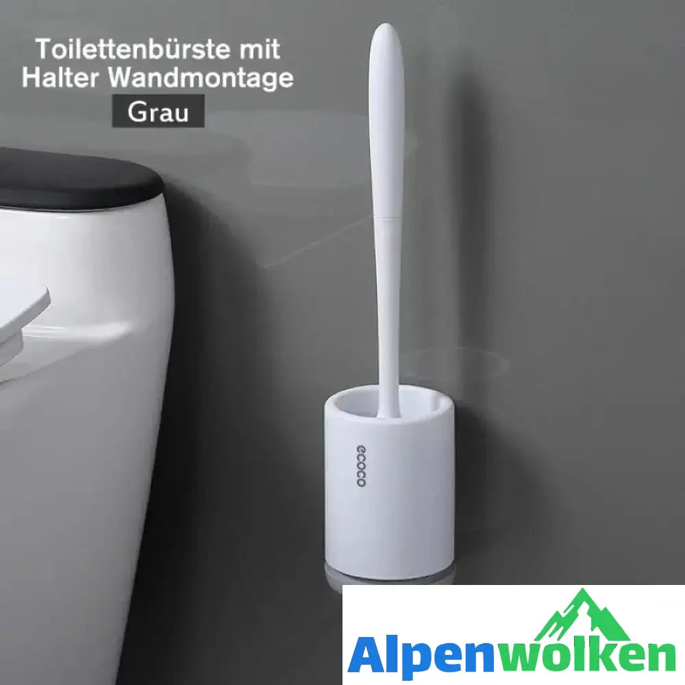 Alpenwolken - Moderne Hygienische Toilettenbürste Grau Wandmontage