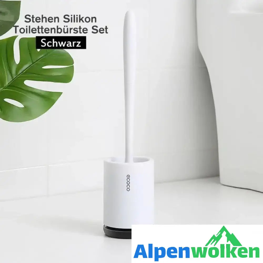 Alpenwolken - Moderne Hygienische Toilettenbürste Schwarz Stehen