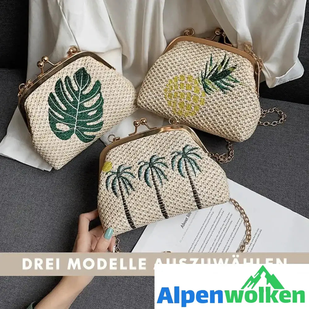 Alpenwolken - Modische Damen Strohflechttache