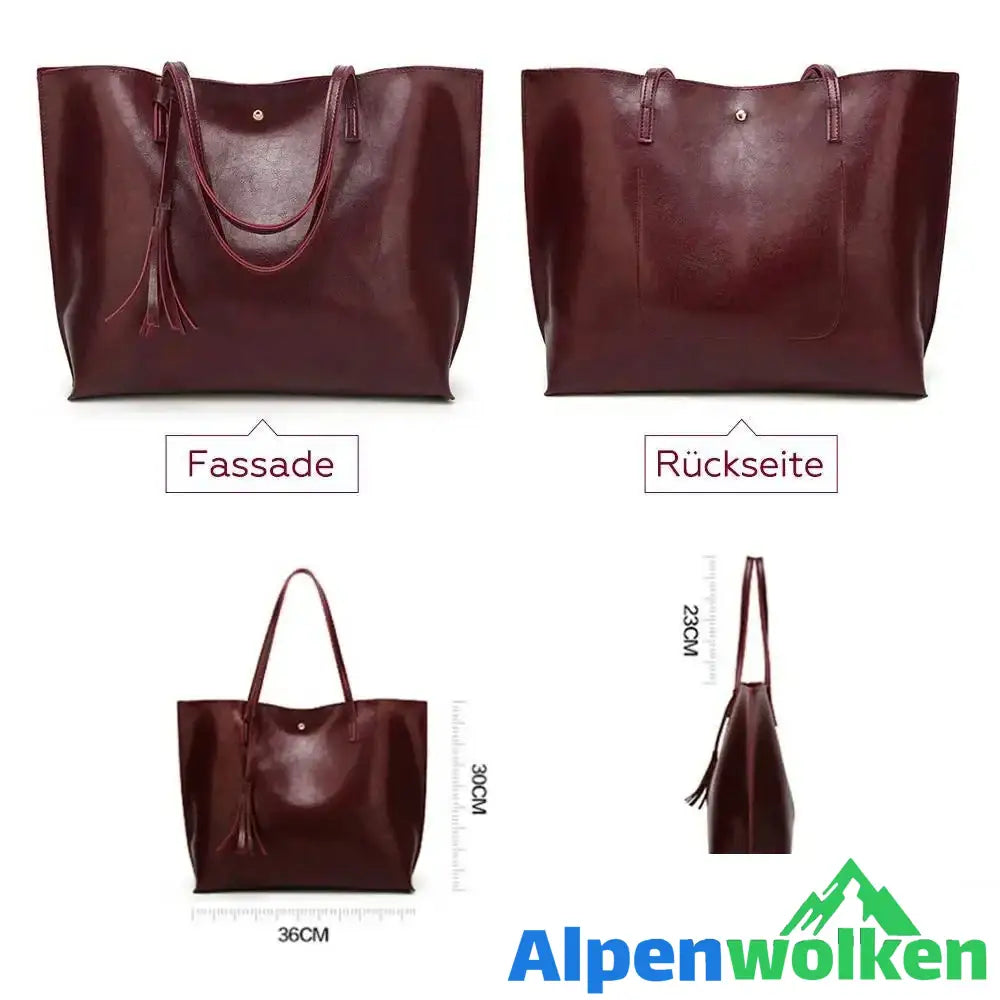 Alpenwolken - Modische Damen Tasche mit Quasten