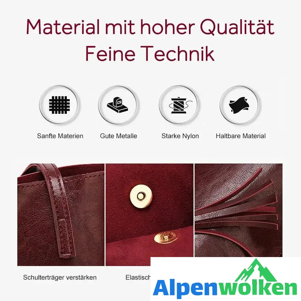 Alpenwolken - Modische Damen Tasche mit Quasten