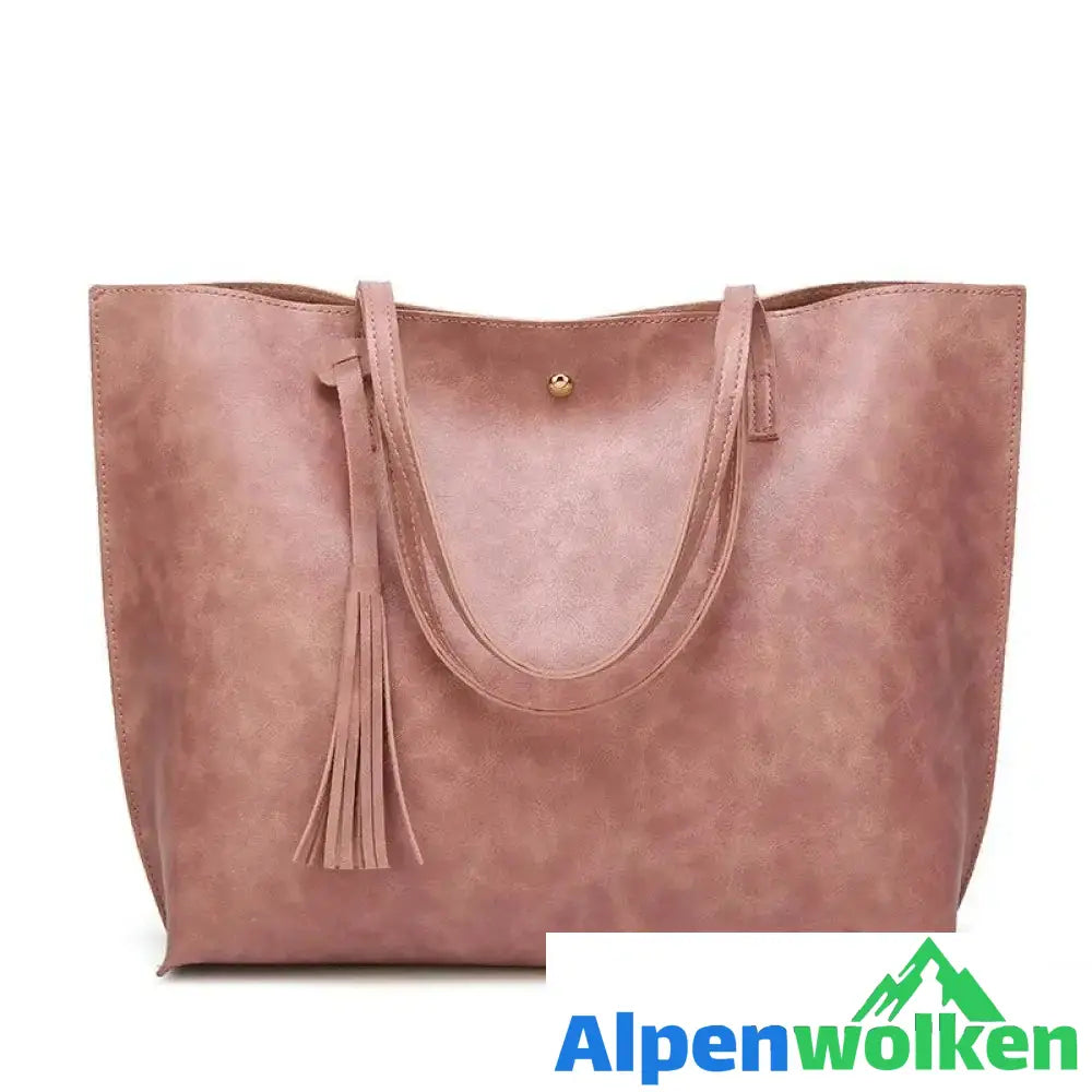 Alpenwolken - Modische Damen Tasche mit Quasten Rosa