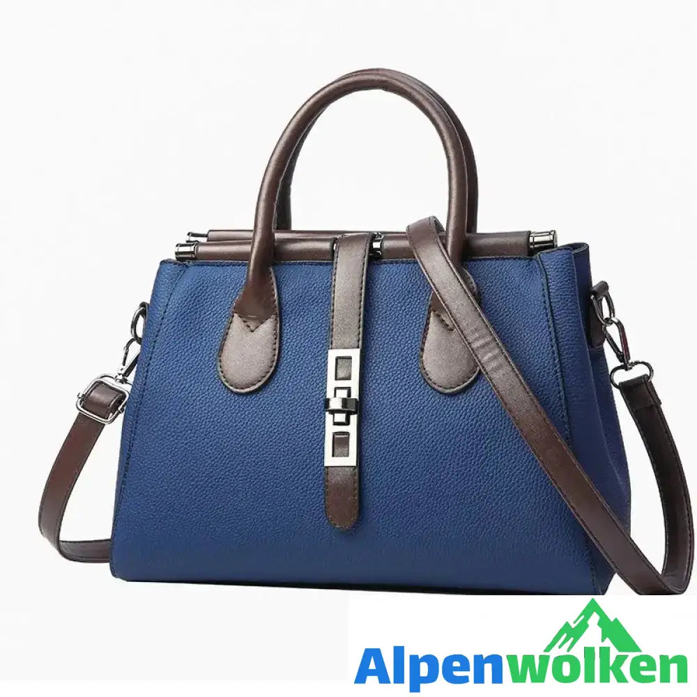 Alpenwolken - Modische Damen Umhängetasche & Handtasche aus PU Leder blau