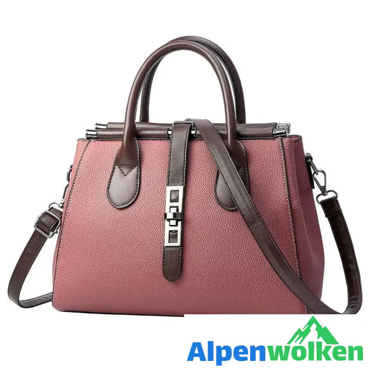 Alpenwolken - Modische Damen Umhängetasche & Handtasche aus PU Leder rosa