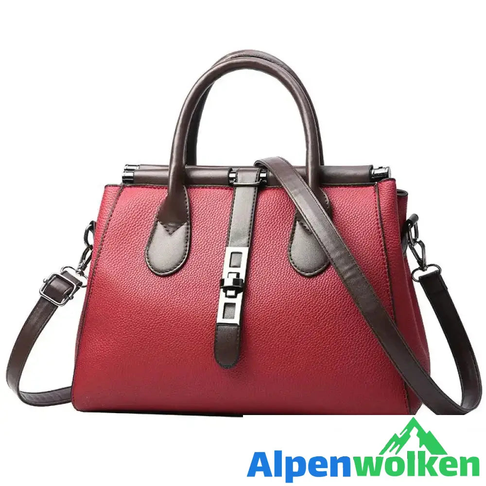 Alpenwolken - Modische Damen Umhängetasche & Handtasche aus PU Leder rot