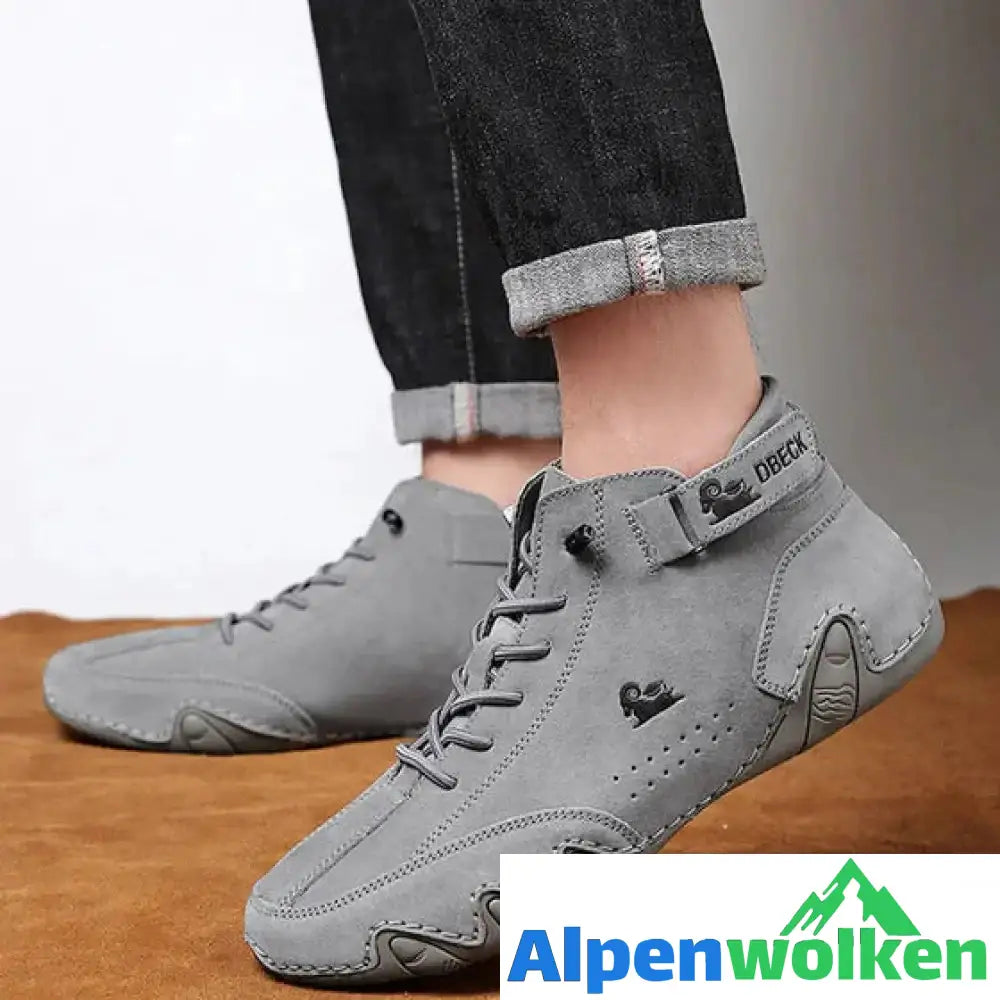 Alpenwolken - Modische Einfarbige Martin-Stiefel Grau