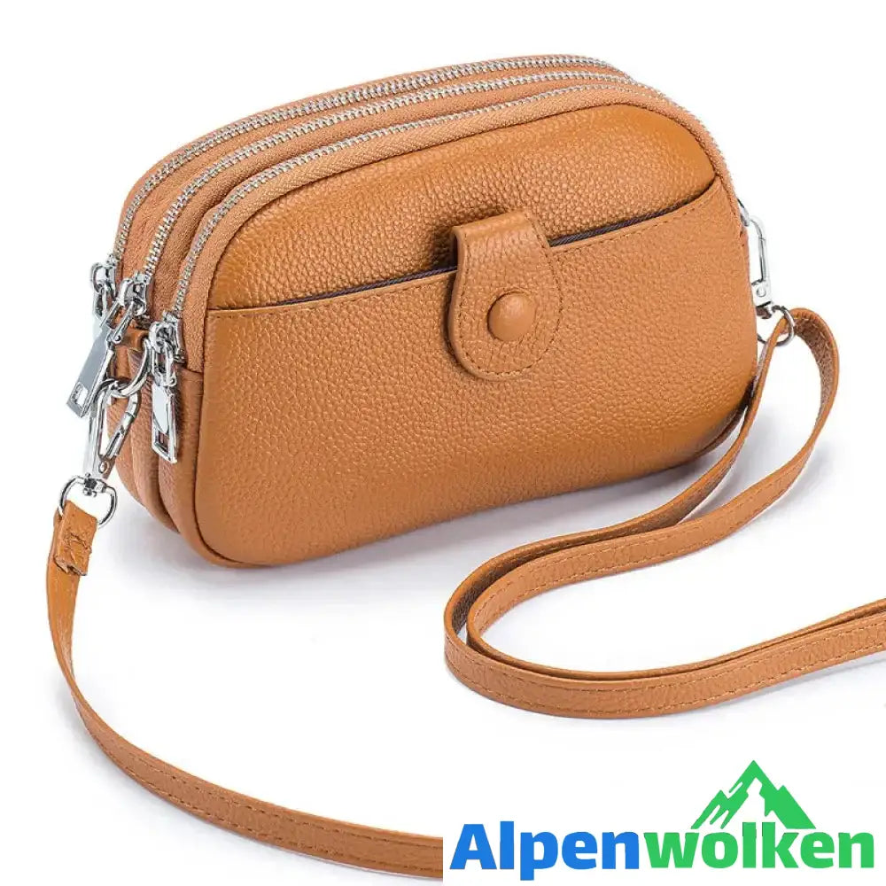 Alpenwolken - Modische Mini-Umhängetasche für Damen Braun