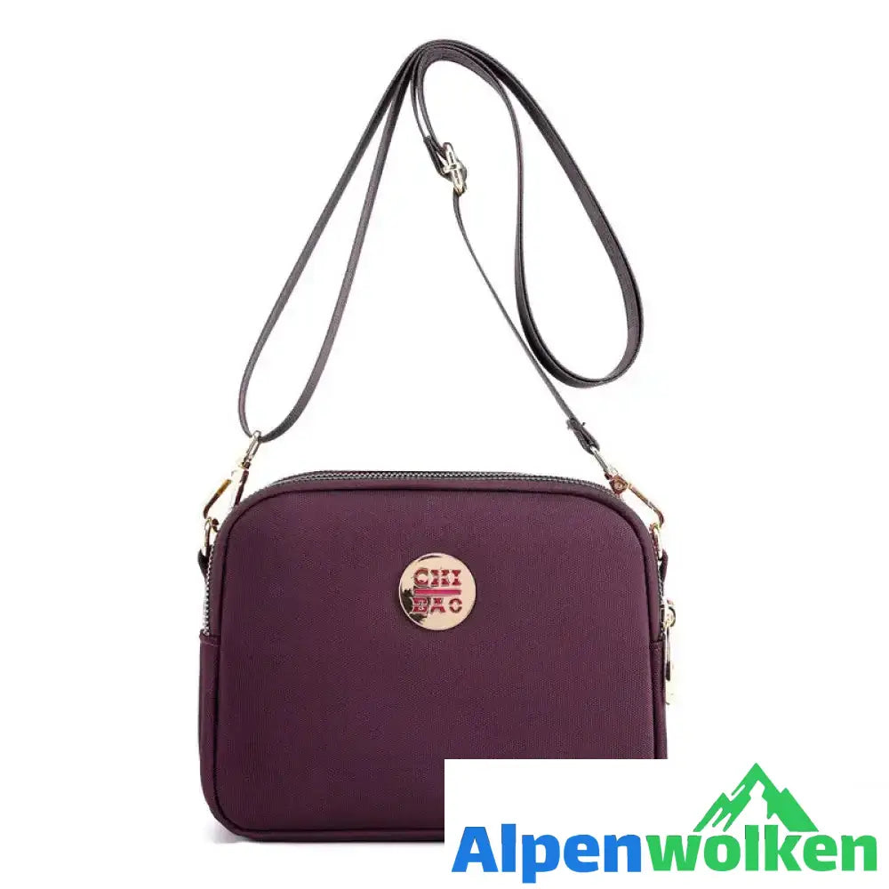 Alpenwolken - Modische multifunktionale Umhängetasche aus Nylon für Damen lila