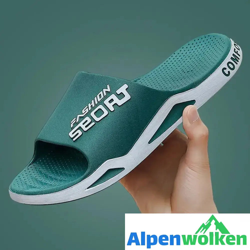 Alpenwolken - Modische rutschfeste Sportsandalen Grün+Weiß