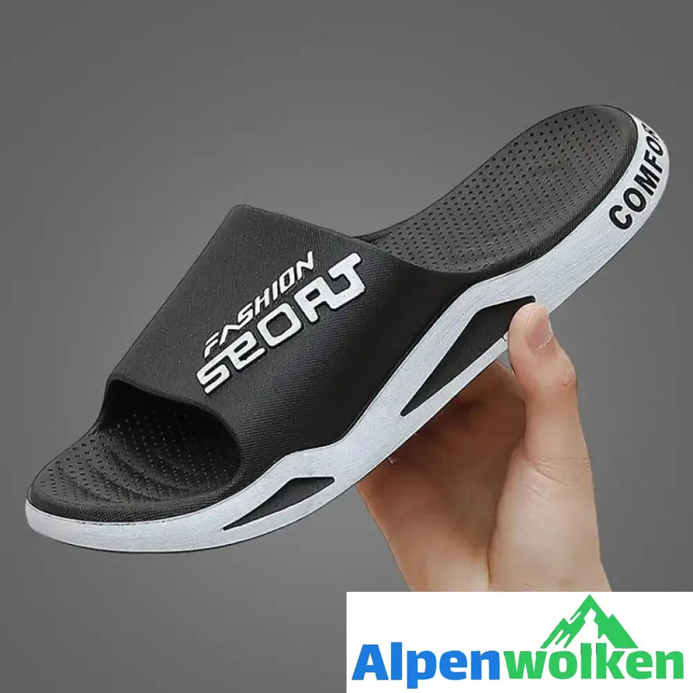 Alpenwolken - Modische rutschfeste Sportsandalen Schwarz+Weiß