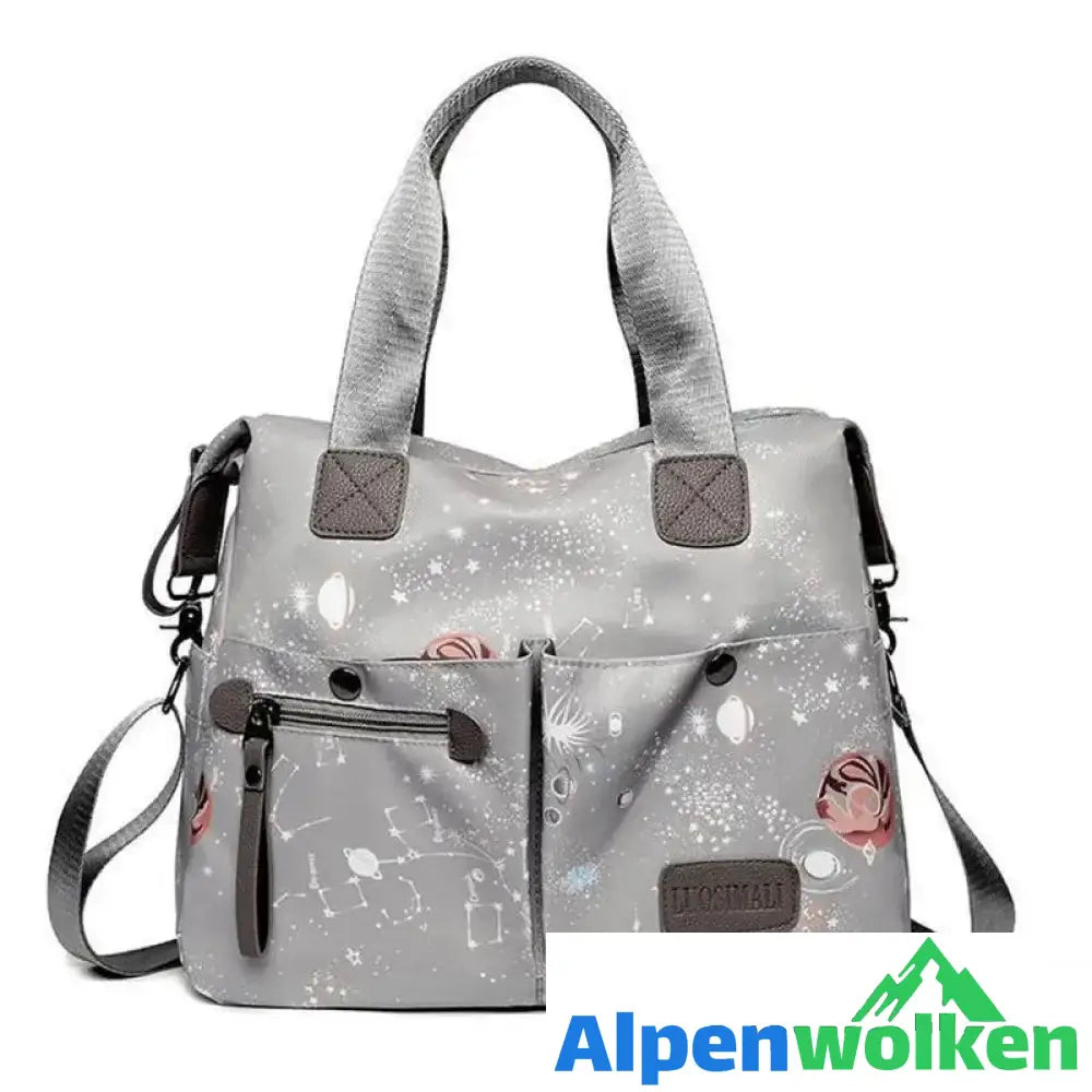 Alpenwolken - Modische wasserdichte Tasche für die Damen Hellgrau