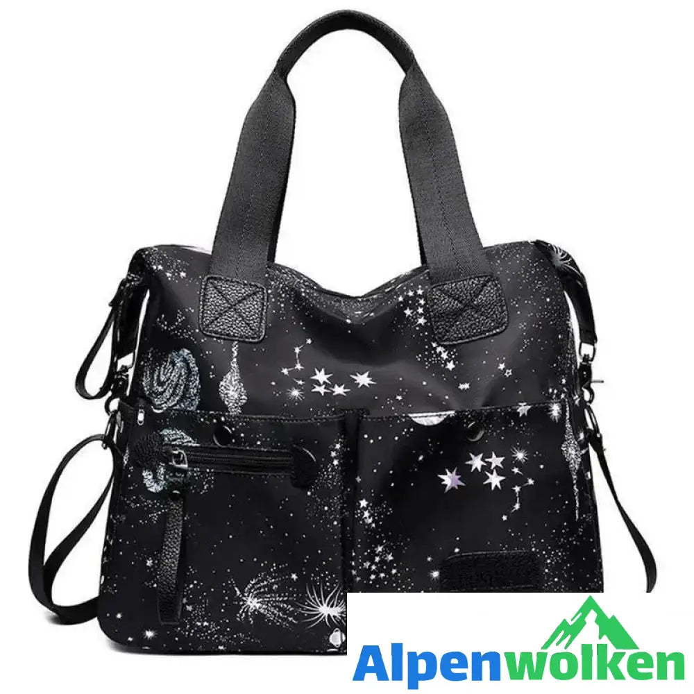 Alpenwolken - Modische wasserdichte Tasche für die Damen Schwarz