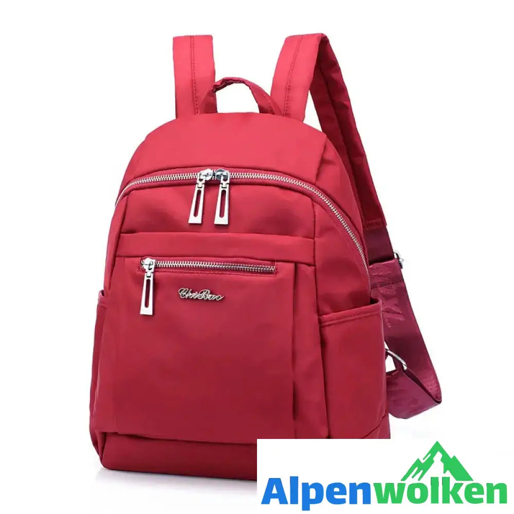 Alpenwolken - Modischer Oxford-Rucksack für Damen weinrot