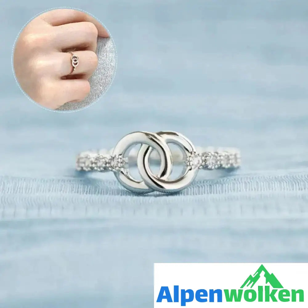 Alpenwolken - Modischer Verstellbarer Doppelringring für Damen