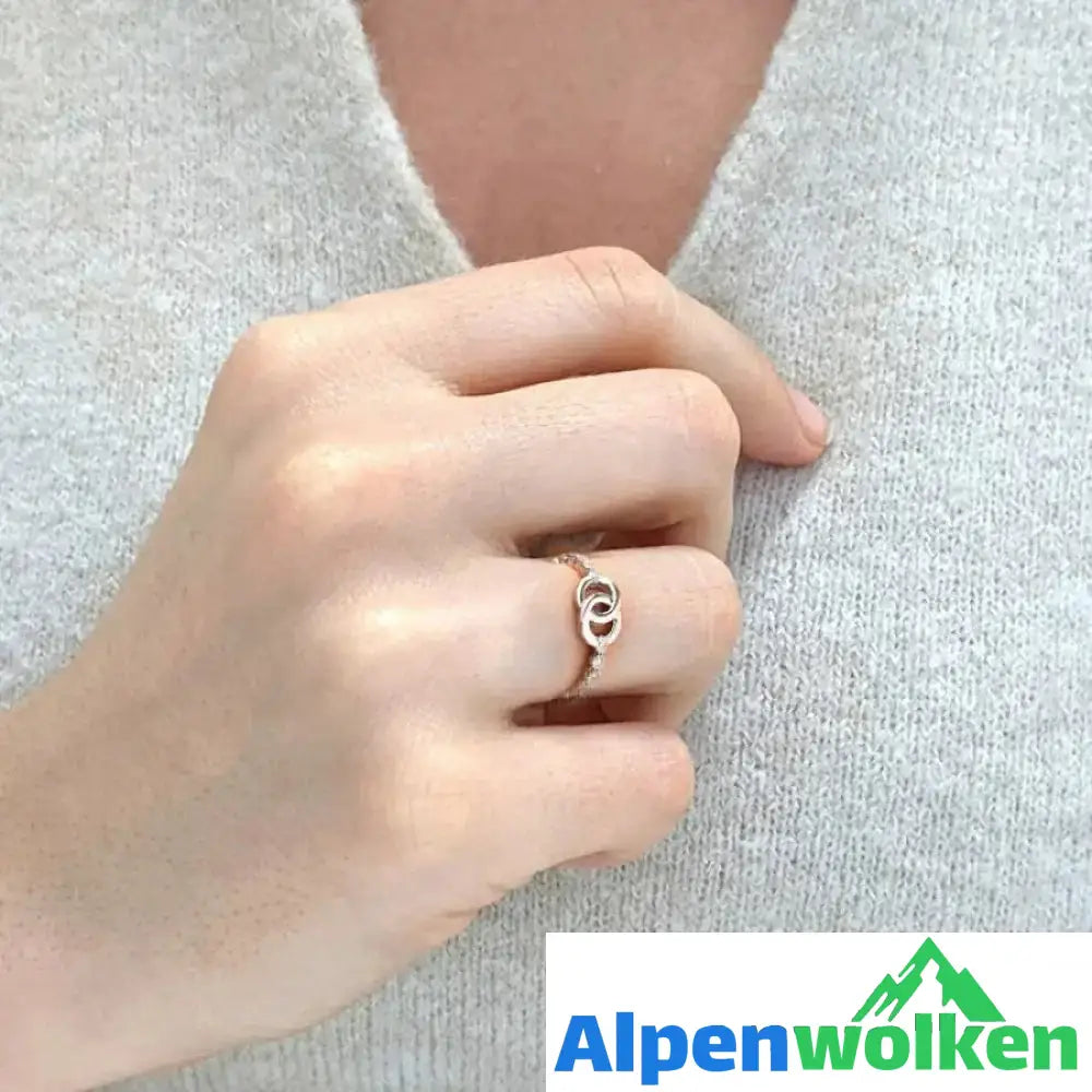 Alpenwolken - Modischer Verstellbarer Doppelringring für Damen