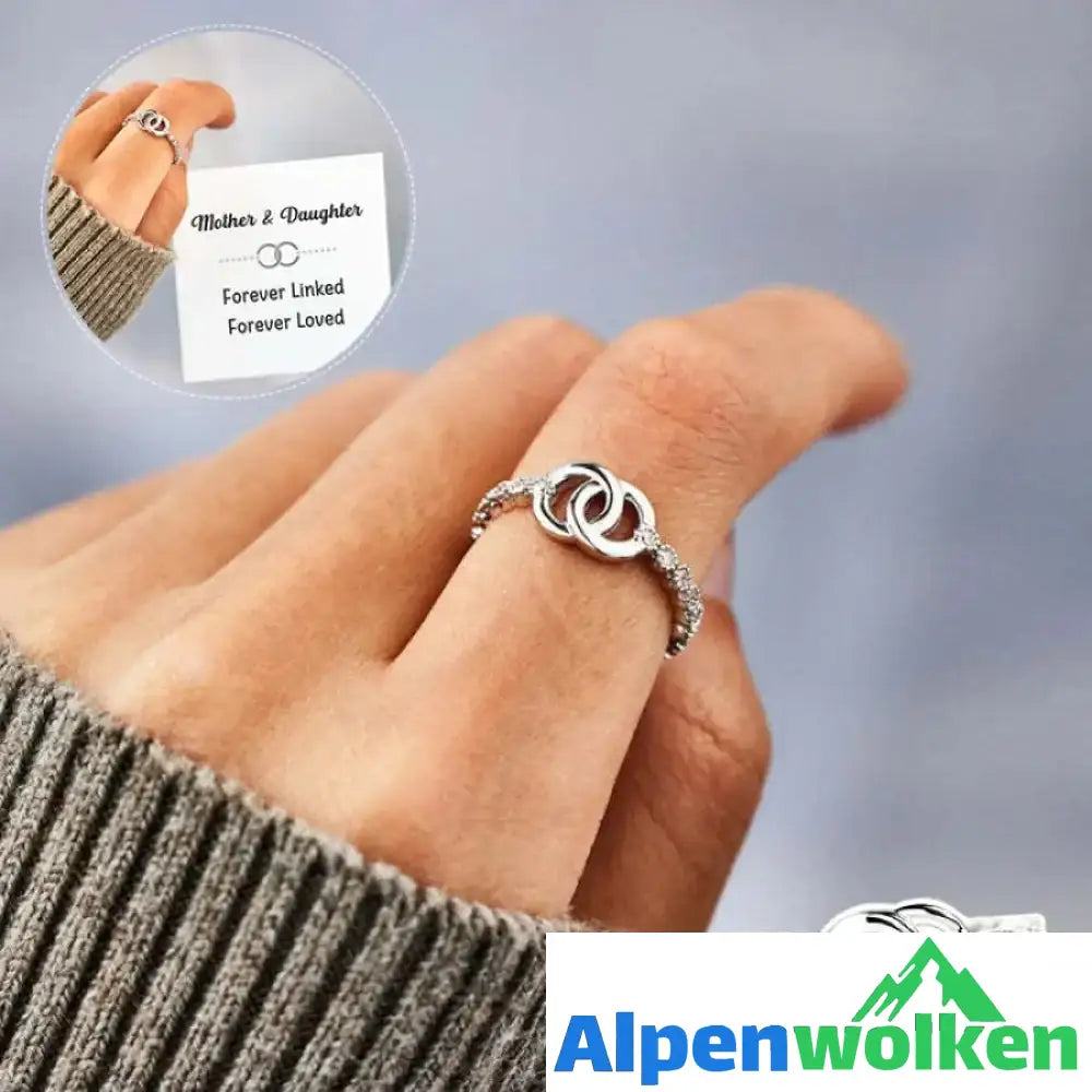 Alpenwolken - Modischer Verstellbarer Doppelringring für Damen