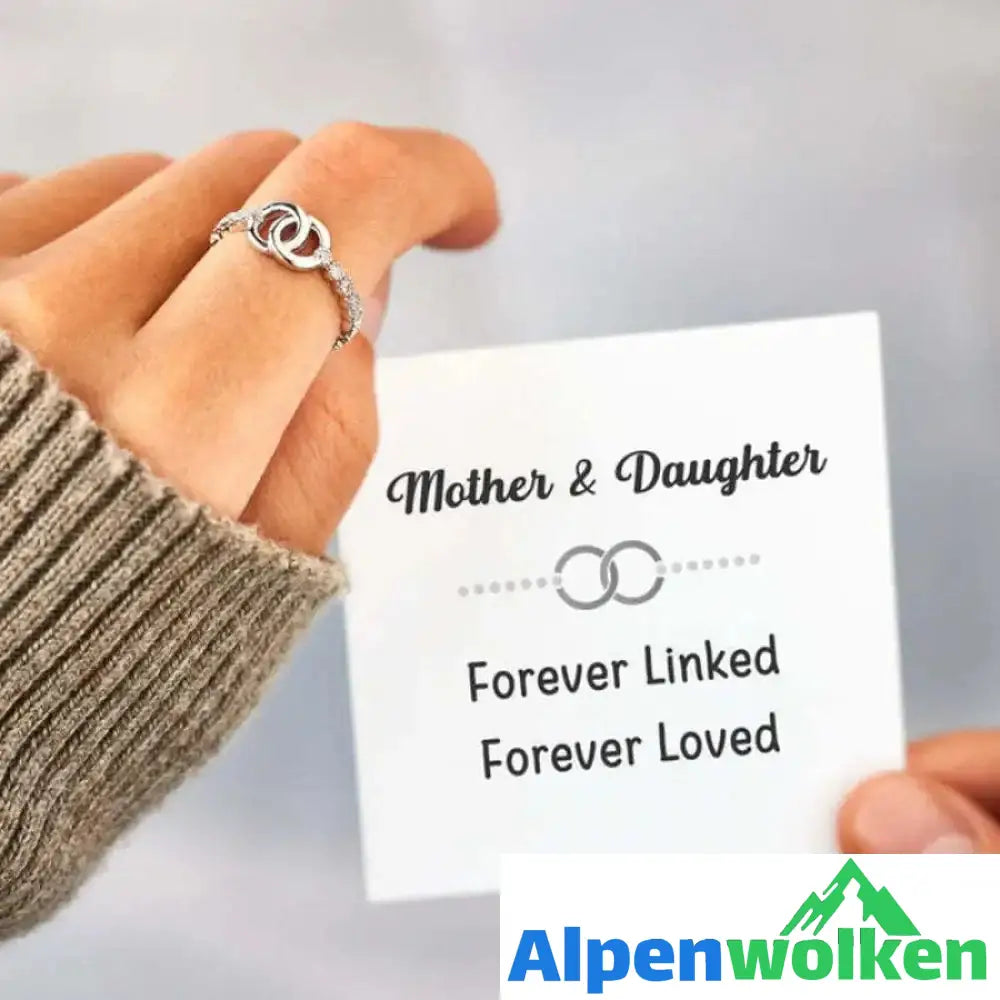 Alpenwolken - Modischer Verstellbarer Doppelringring für Damen Ring+Karte