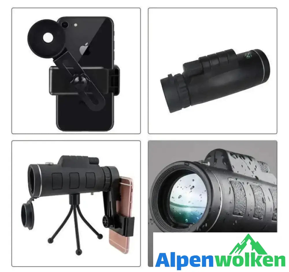 Alpenwolken - Monocular Telescope, 12x50 High Power wasserdichtes Fogproof