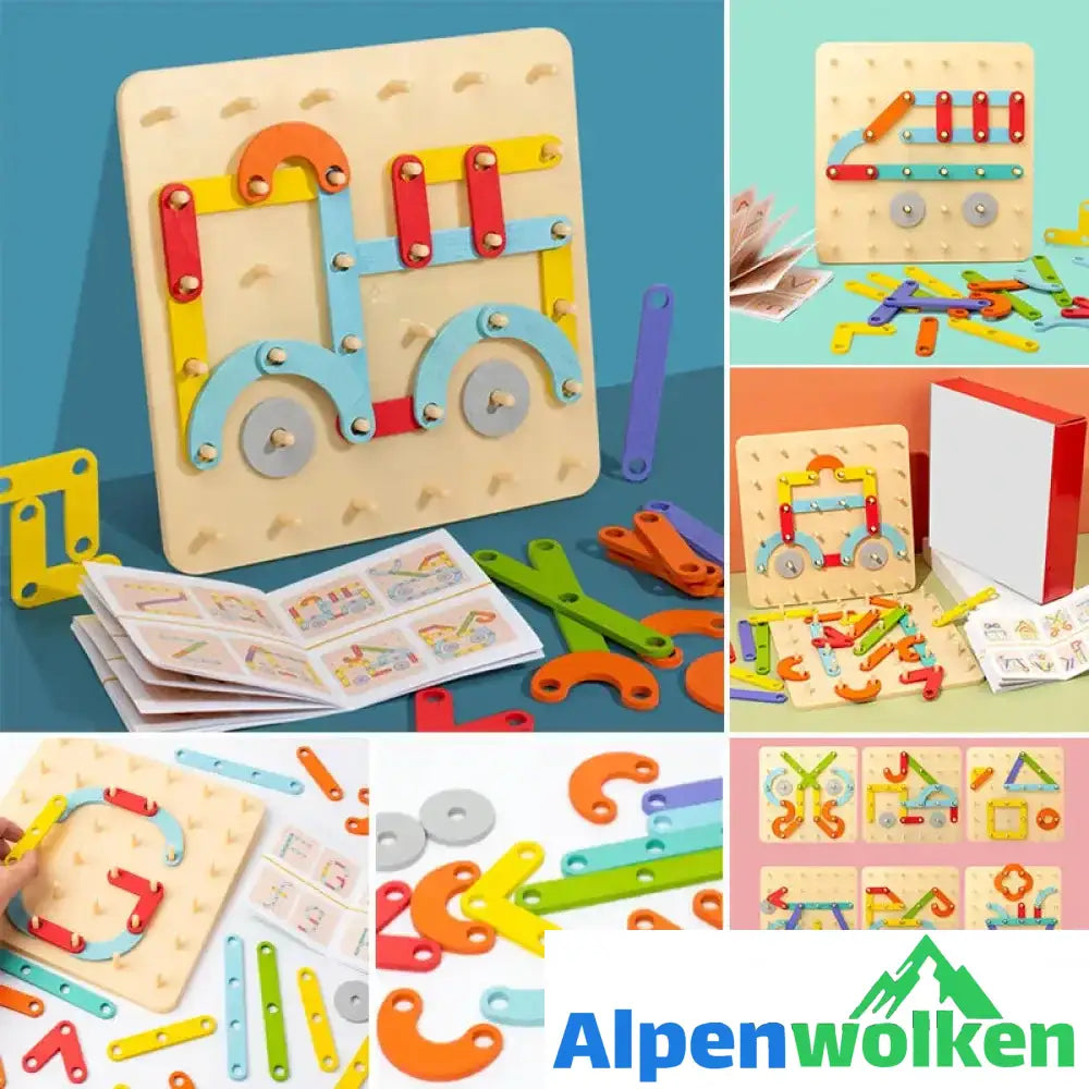 Alpenwolken - Montessori-Steckbrettpuzzle