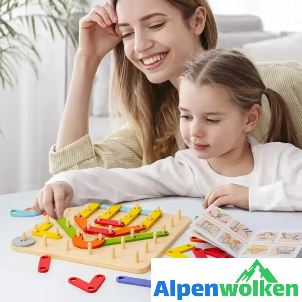 Alpenwolken - Montessori-Steckbrettpuzzle