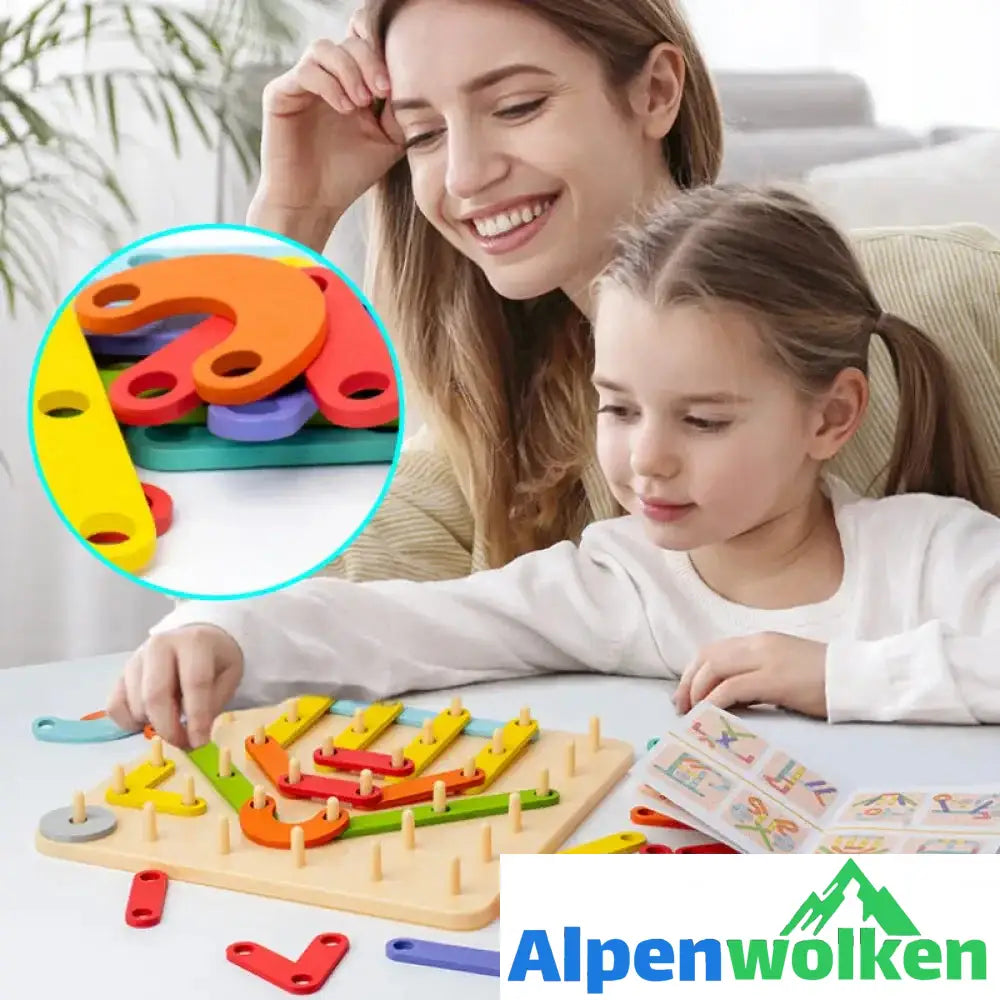 Alpenwolken - Montessori-Steckbrettpuzzle