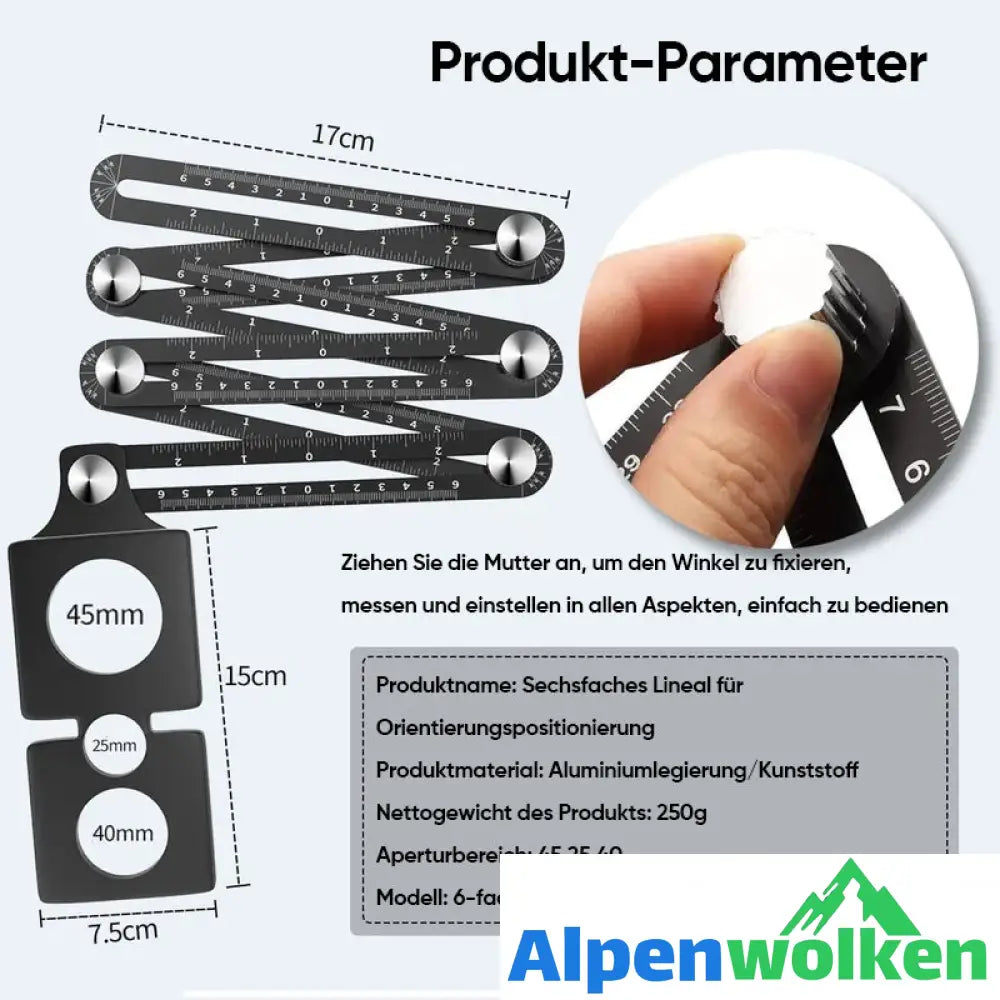 Alpenwolken - Multi-Winkel-Messlineal