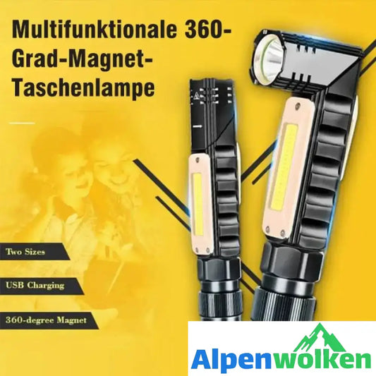 Alpenwolken - Multifunktionale 360-Grad-Magnet-Taschenlampe