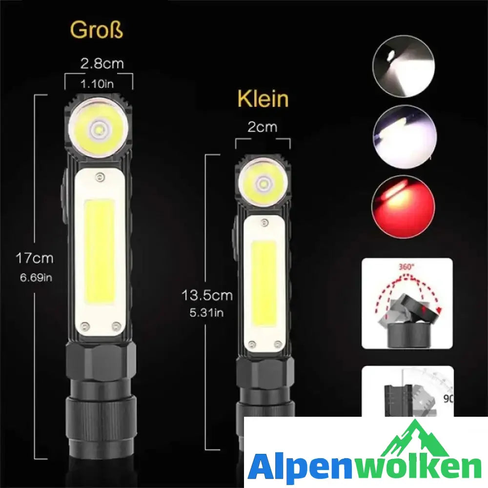 Alpenwolken - Multifunktionale 360-Grad-Magnet-Taschenlampe