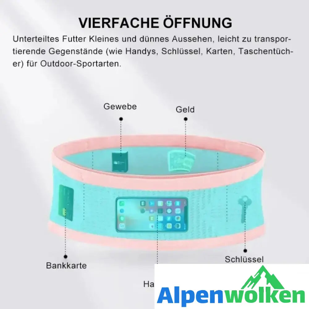 Alpenwolken - Multifunktionale, atmungsaktive, verdeckte Hüfttasche aus Strick