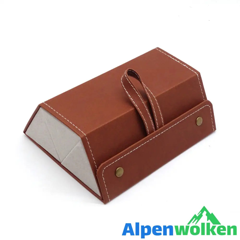 Alpenwolken - Multifunktionale Brillenbox mit mehreren Fächern Braun 3 Fächer