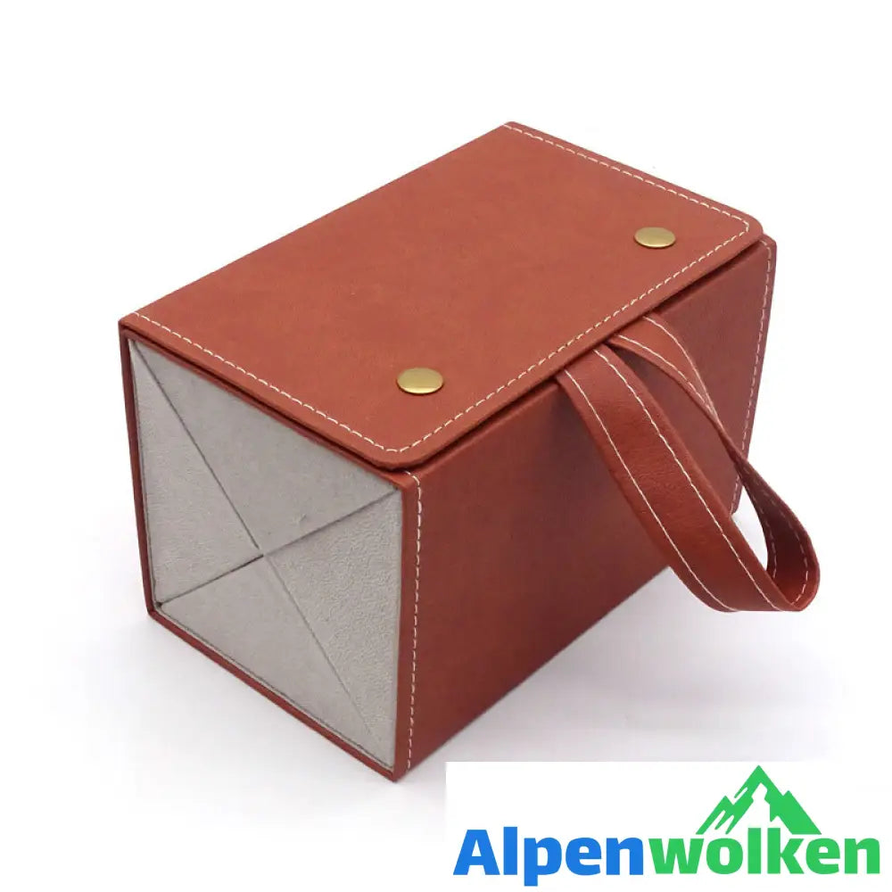 Alpenwolken - Multifunktionale Brillenbox mit mehreren Fächern Braun 4 Fächer