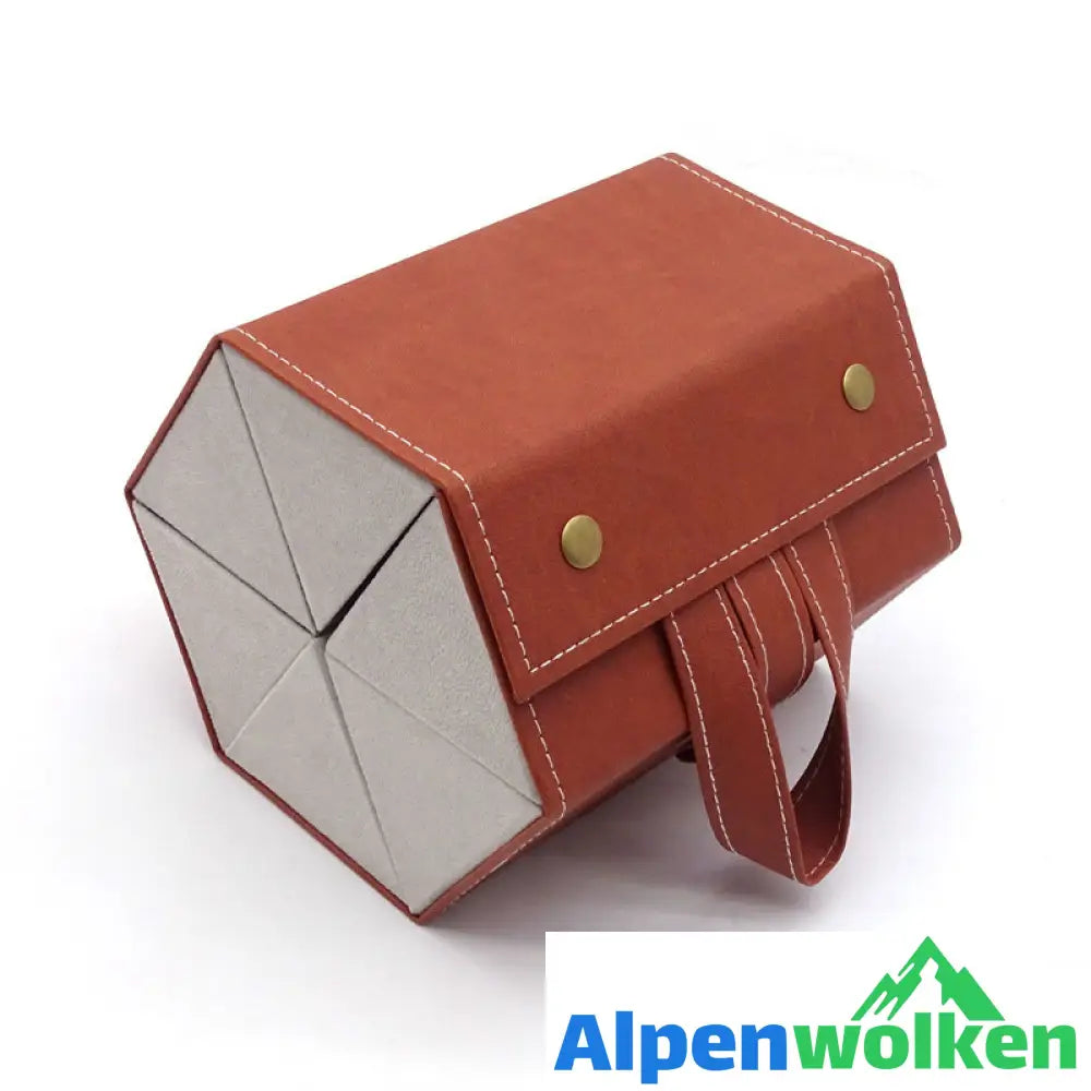 Alpenwolken - Multifunktionale Brillenbox mit mehreren Fächern Braun 6 Fächer