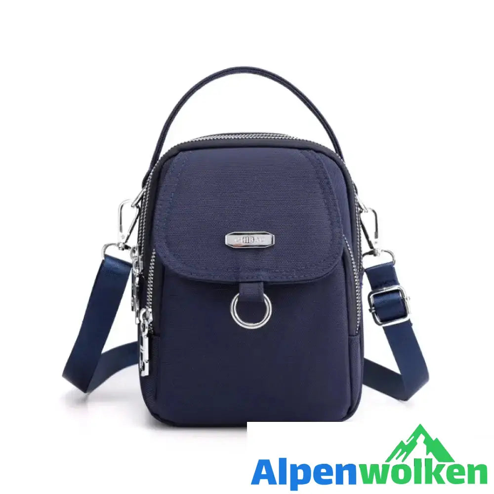 Alpenwolken - Multifunktionale Damen Oxford Stoff Umhängetasche dunkelblau