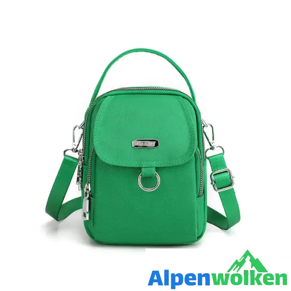 Alpenwolken - Multifunktionale Damen Oxford Stoff Umhängetasche grün