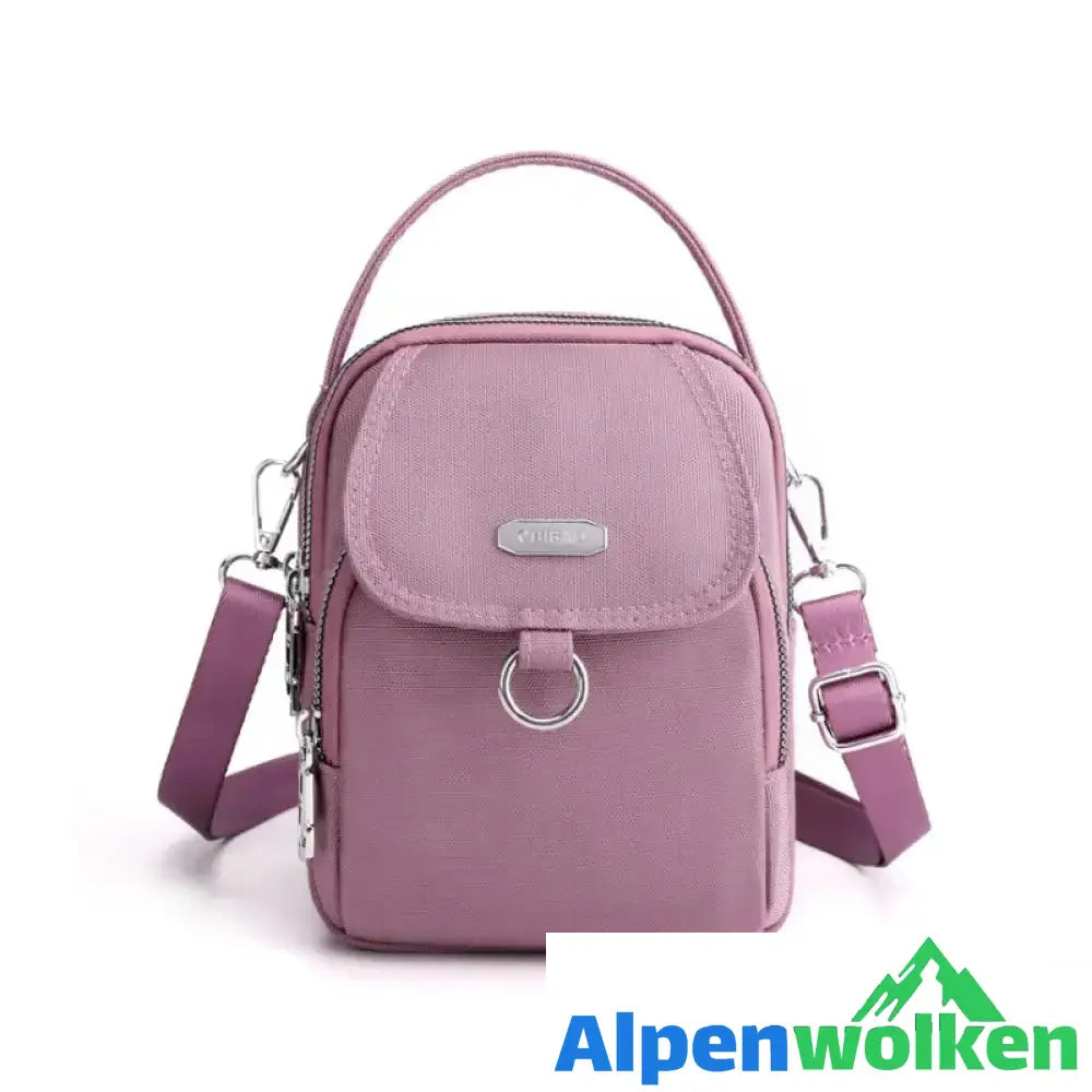 Alpenwolken - Multifunktionale Damen Oxford Stoff Umhängetasche rosa