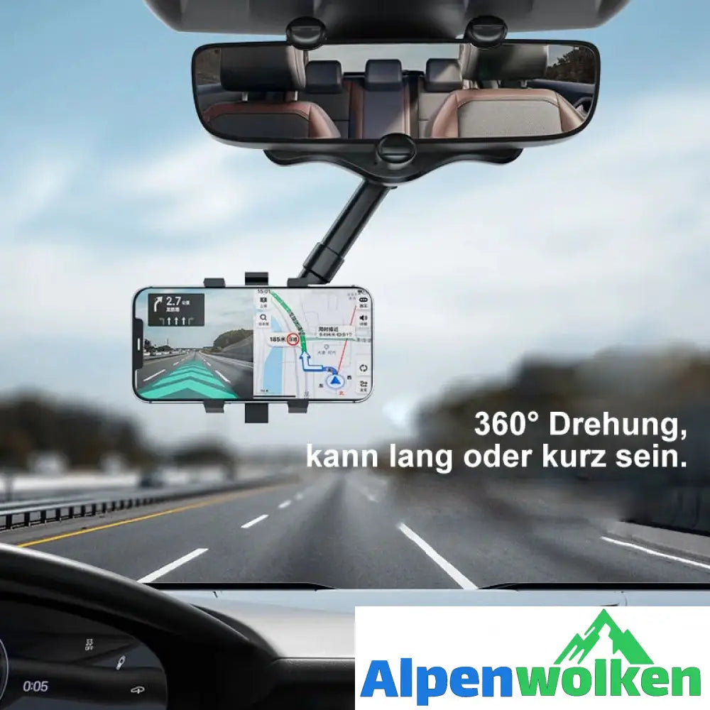 Alpenwolken - 🤳🏽Multifunktionale drehbare Auto-Rückspiegel-Handyhalterung