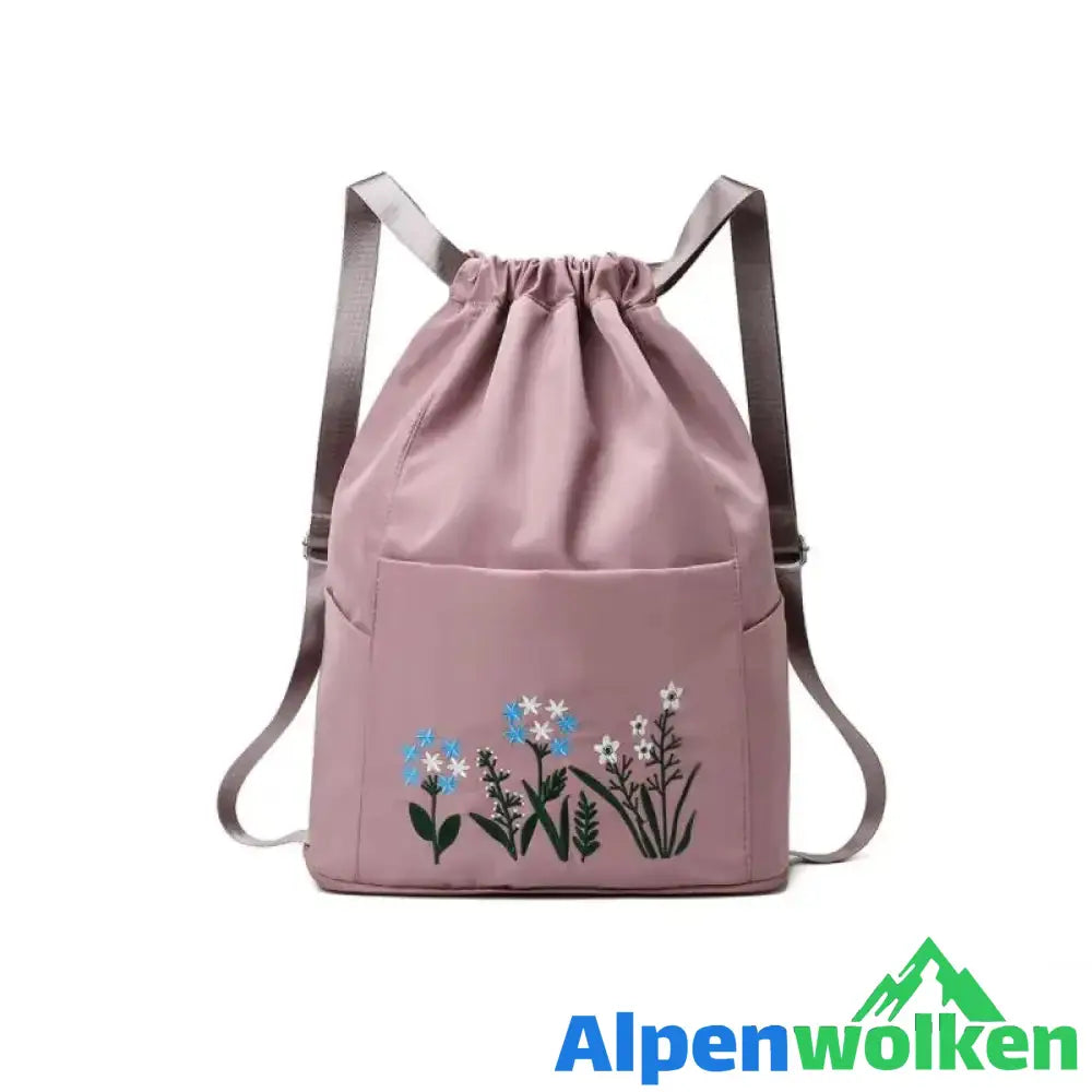 Alpenwolken - Multifunktionale Fitness-Reisetasche dunkelrosa