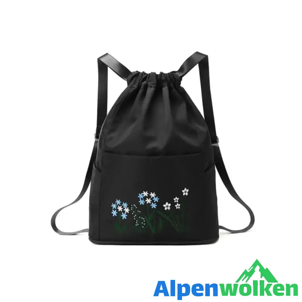 Alpenwolken - Multifunktionale Fitness-Reisetasche schwarz