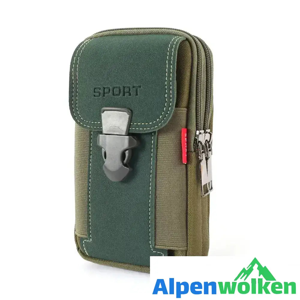 Alpenwolken - Multifunktionale Gürtel-Handytasche für Herren Grün B