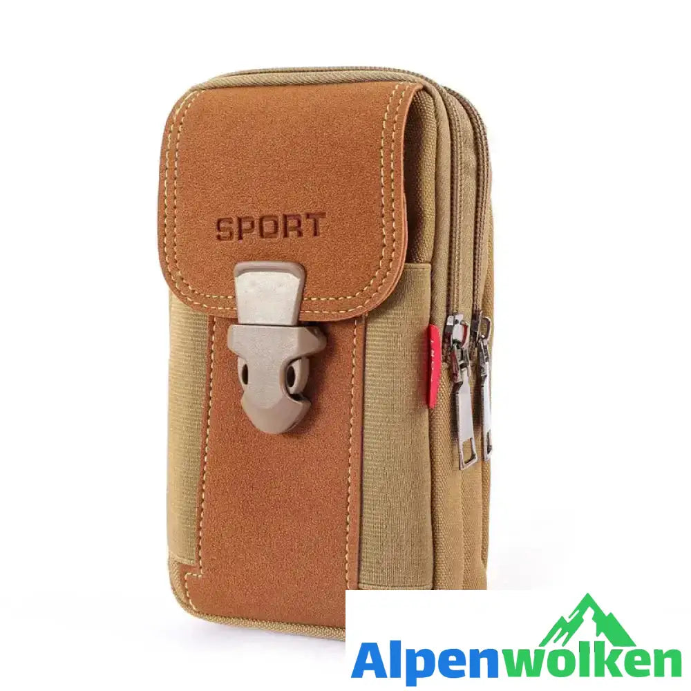 Alpenwolken - Multifunktionale Gürtel-Handytasche für Herren Khaki B