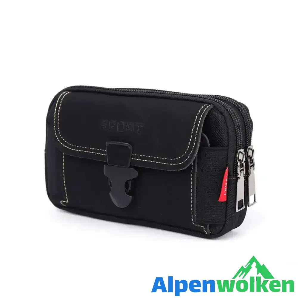 Alpenwolken - Multifunktionale Gürtel-Handytasche für Herren Schwarz A