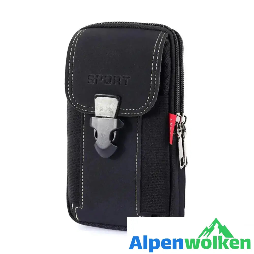 Alpenwolken - Multifunktionale Gürtel-Handytasche für Herren Schwarz B