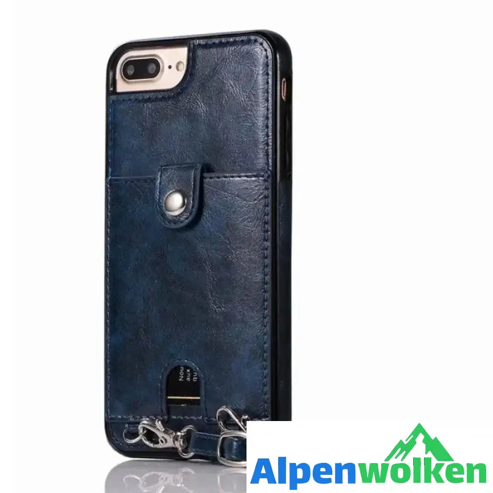 Alpenwolken - Multifunktionale Handyhülle aus Leder stilvoll und praktisch Blau