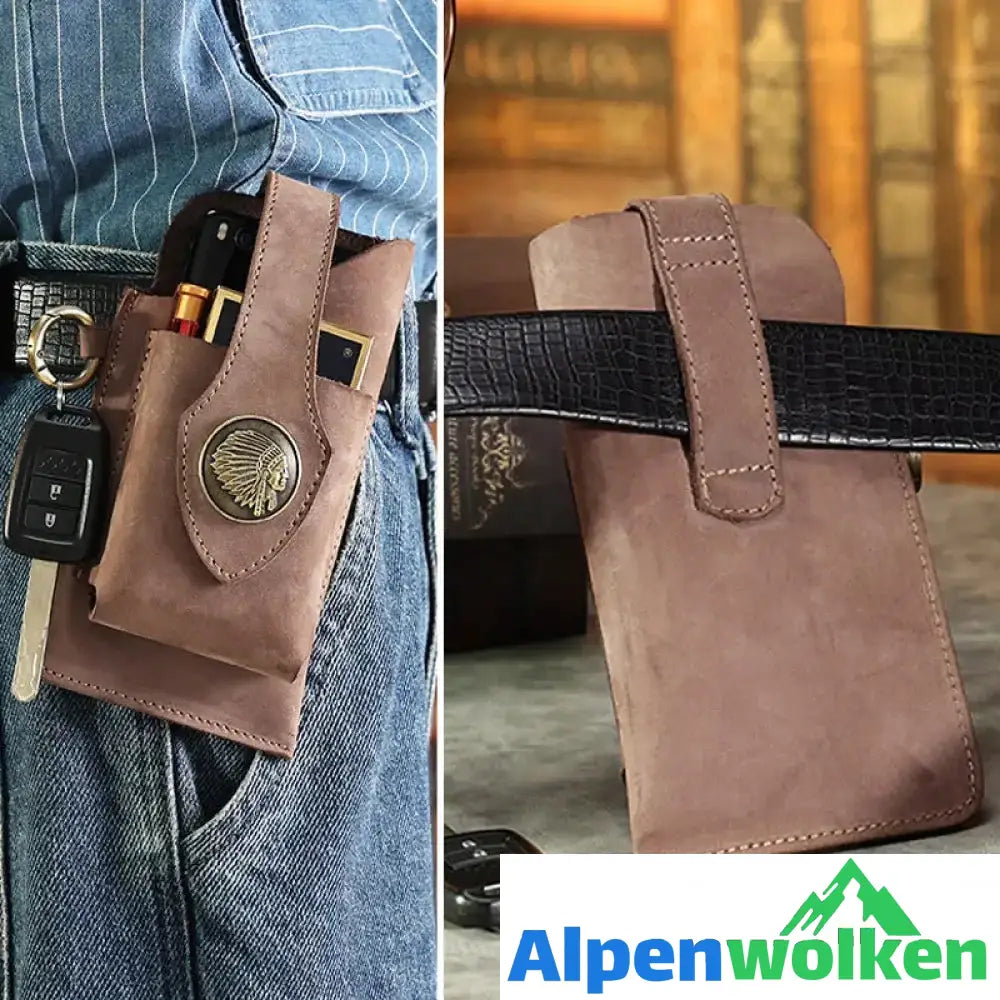 Alpenwolken - Multifunktionale Handytasche aus Leder