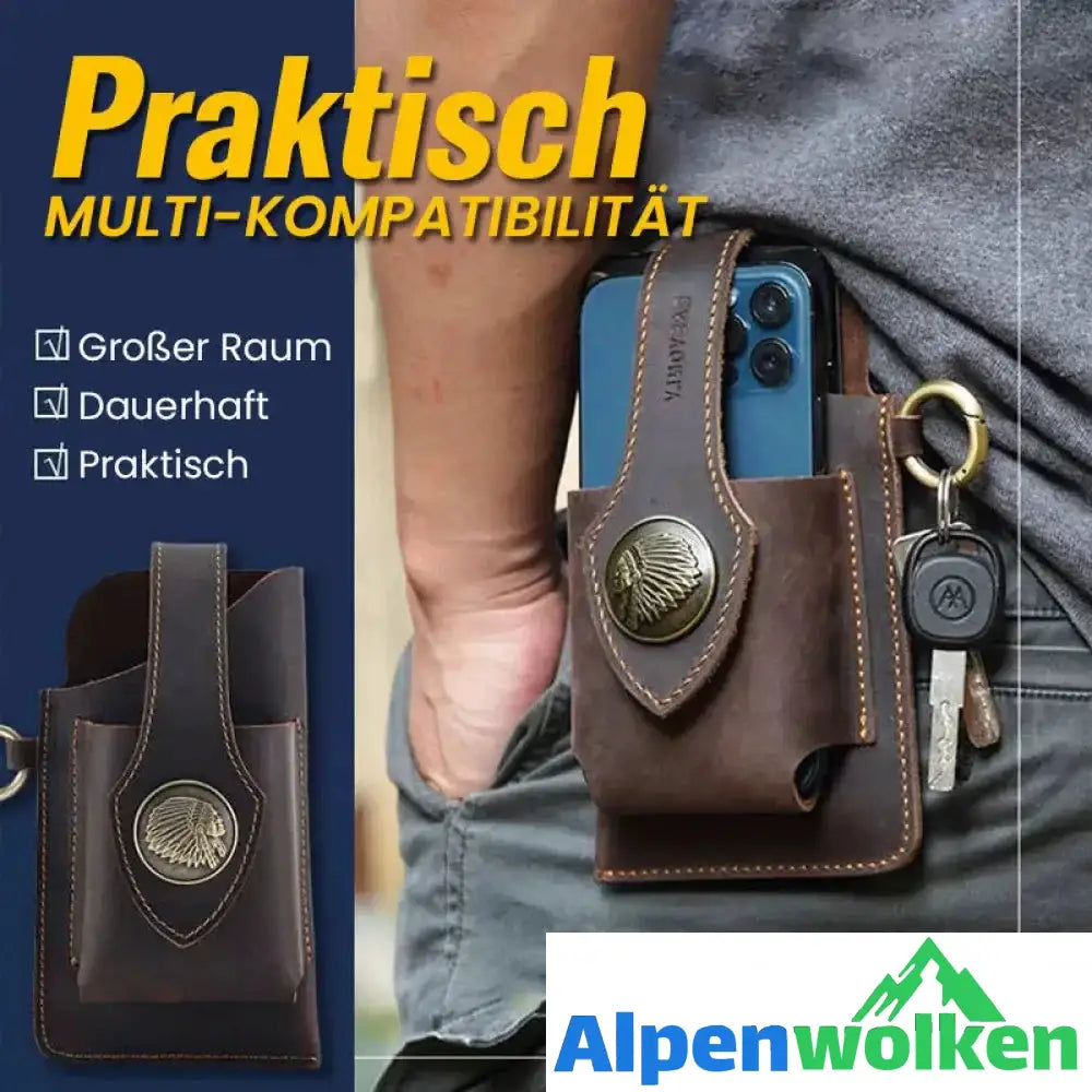 Alpenwolken - Multifunktionale Handytasche aus Leder