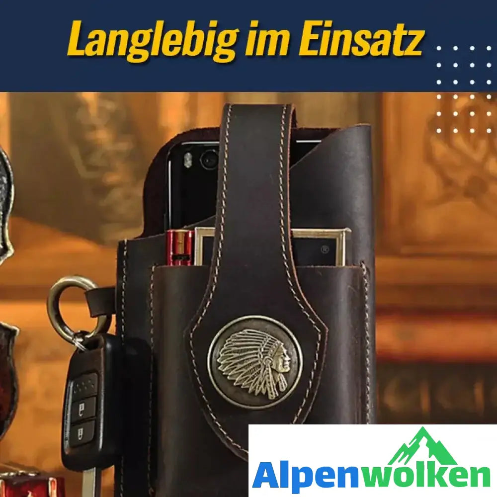 Alpenwolken - Multifunktionale Handytasche aus Leder